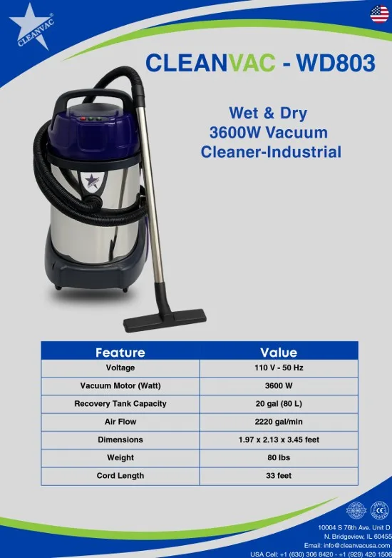 Industrial Wet and Dry Vacuum Cleaners